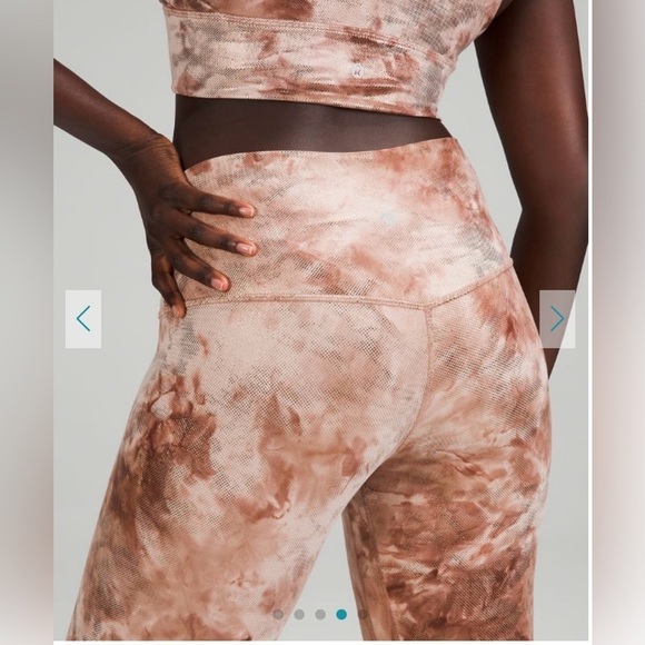 NWT Lululemon Align High-Rise Crop 23" Shine Diamond Dye Cacao Diffuse Dot Foil - Picture 4 of 15